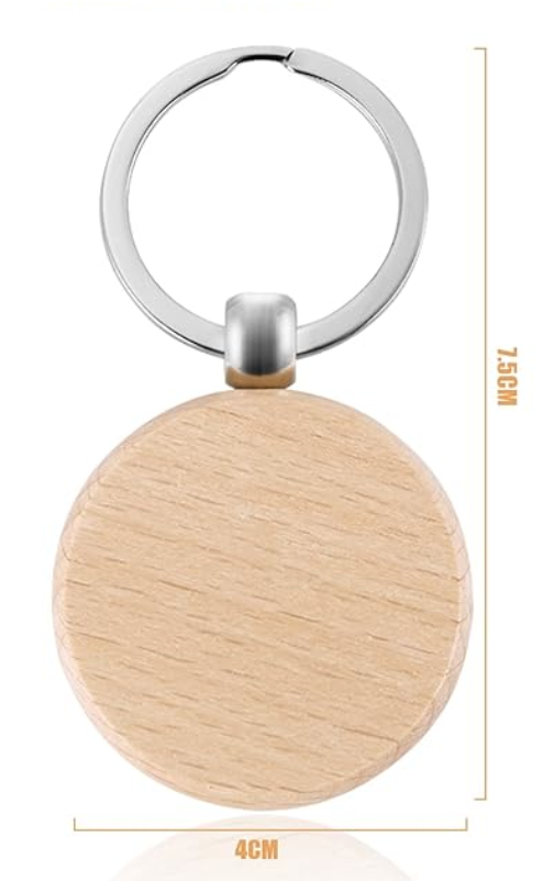 60 pezzi Portachiavi Legno Rotondo con incisione laser regalo personalizzato