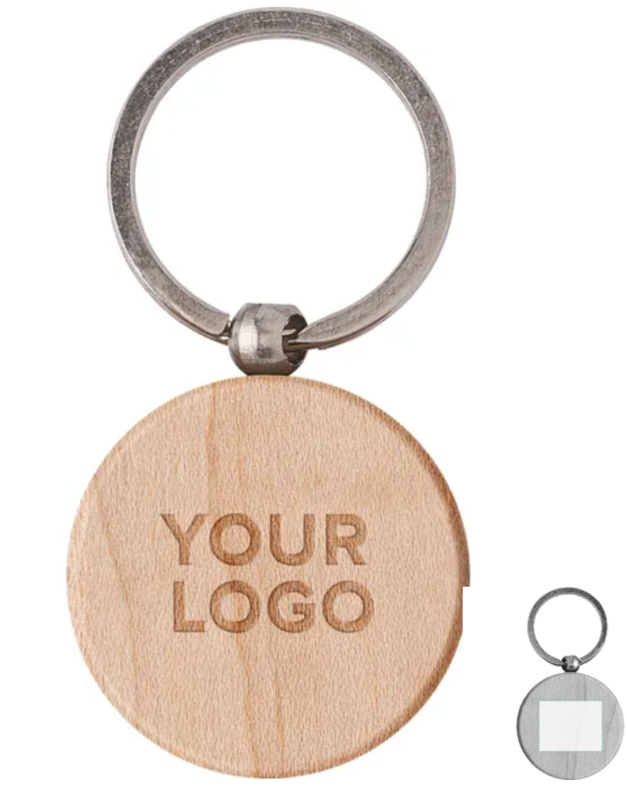 60 pezzi Portachiavi Legno Rotondo con incisione laser regalo personalizzato