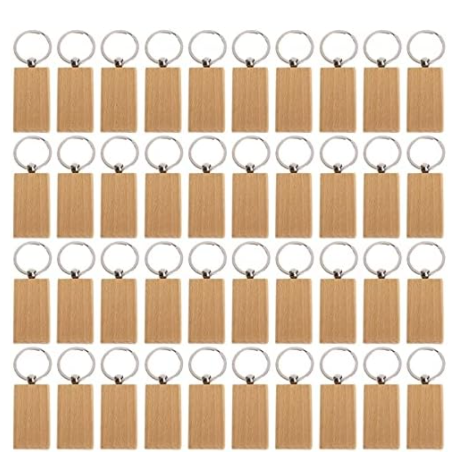 40 pezzi Portachiavi Legno Rotondo con incisione laser regalo personalizzato
