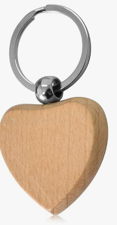 12 Pezzi Portachiavi in Legno Vuoto, Portachiavi Cuore Legno, Cuori Legno Fai Da Te, Portachiavi con Incisione, Pittura, Scritte, Regali per Coppie, Famiglie, Matrimoni, Compleanni