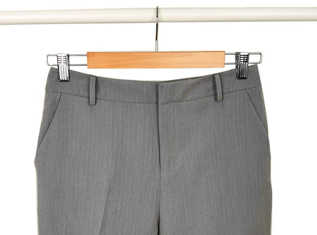 10 Pezzi 36cm Grucce bianche con incisione laser Appendiabiti in Legno Naturale Liscio Robusto per Pantaloni Gonna Calzino Biancheria Intima Mutande con Clips personalizzati con incisione laser logo