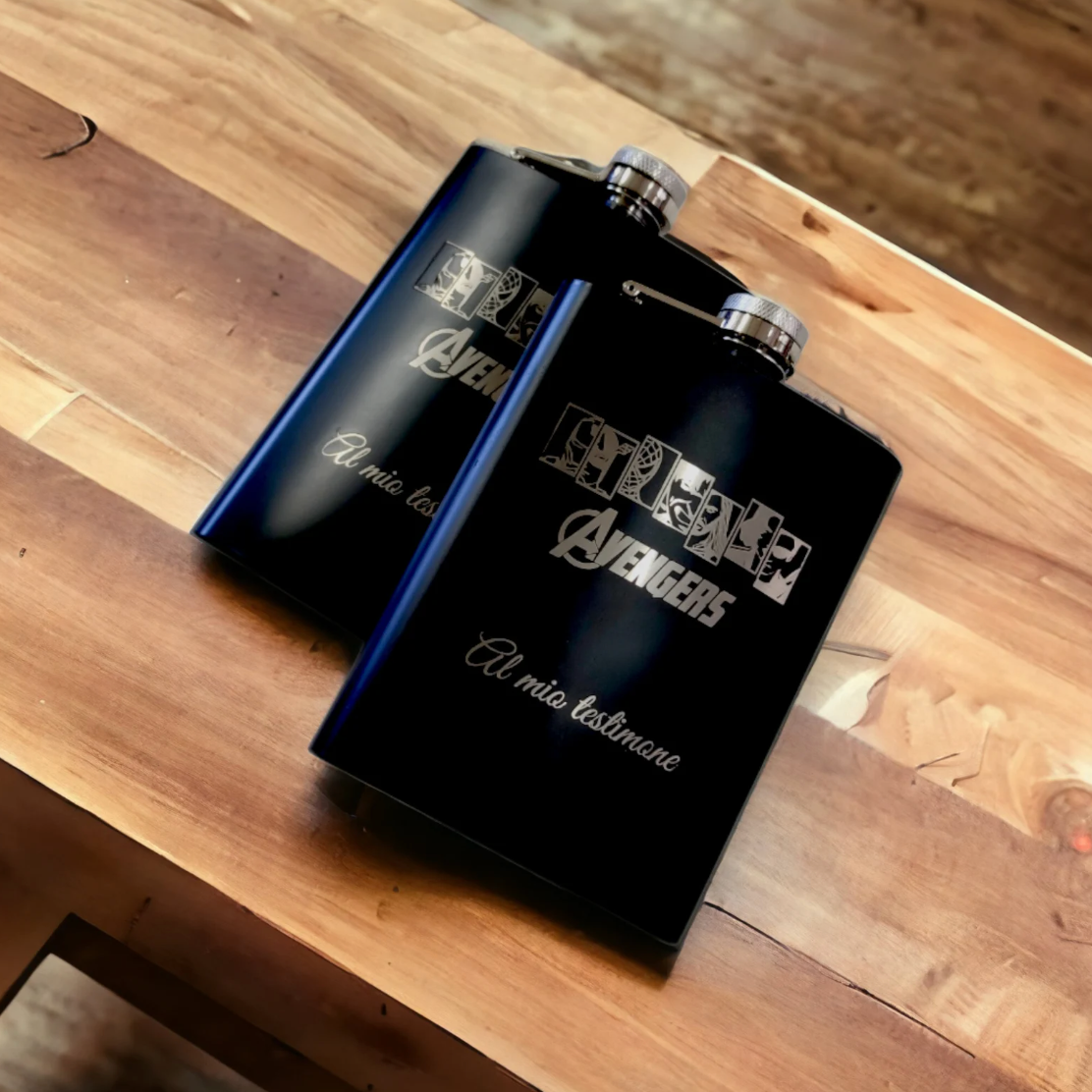 fiaschetta personalizzata con il tuo design logo testo grafica regalo per papà testimone amici