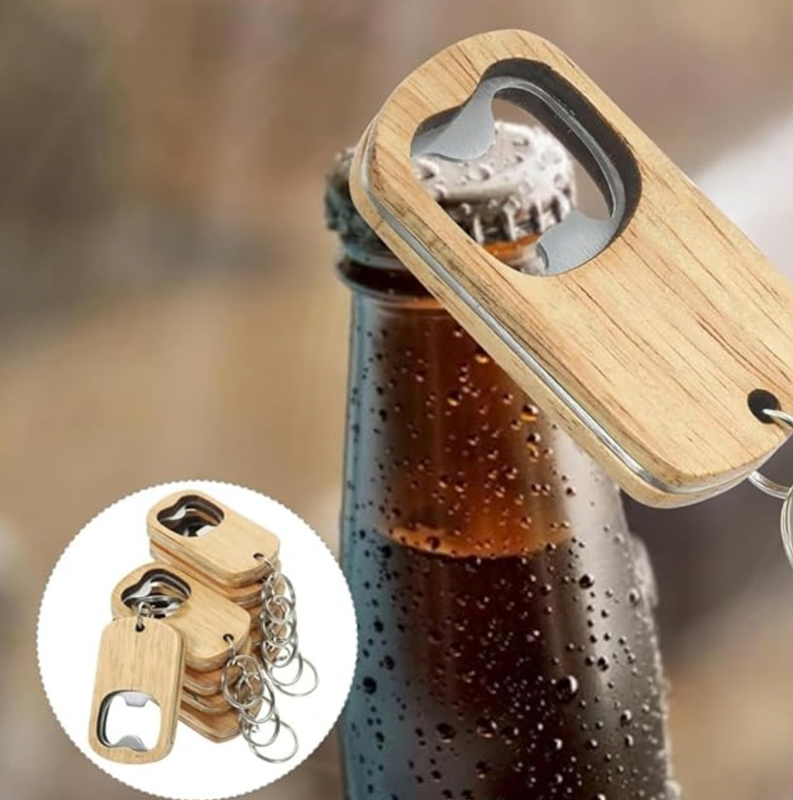 apribottiglie in legno 12 pezzi portachiavi in legno, kit di apribottiglie con incisione in legno, portachiavi per casa, cucina, feste, facili da usare, durevoli