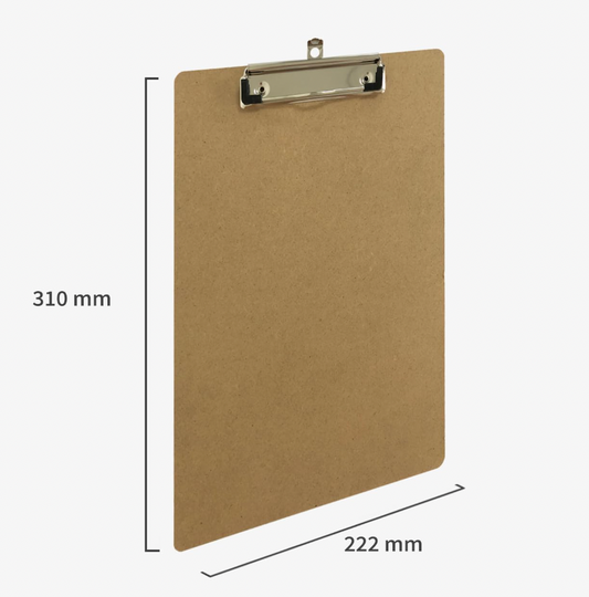 Portablocco in Legno - 1x Cartellina Rigida A4 in Legno MDF - Resistente, Leggero e Perfetto per l'Organizzazione dei Documenti