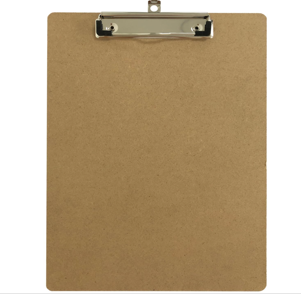Portablocco in Legno - 1x Cartellina Rigida A4 in Legno MDF - Resistente, Leggero e Perfetto per l'Organizzazione dei Documenti