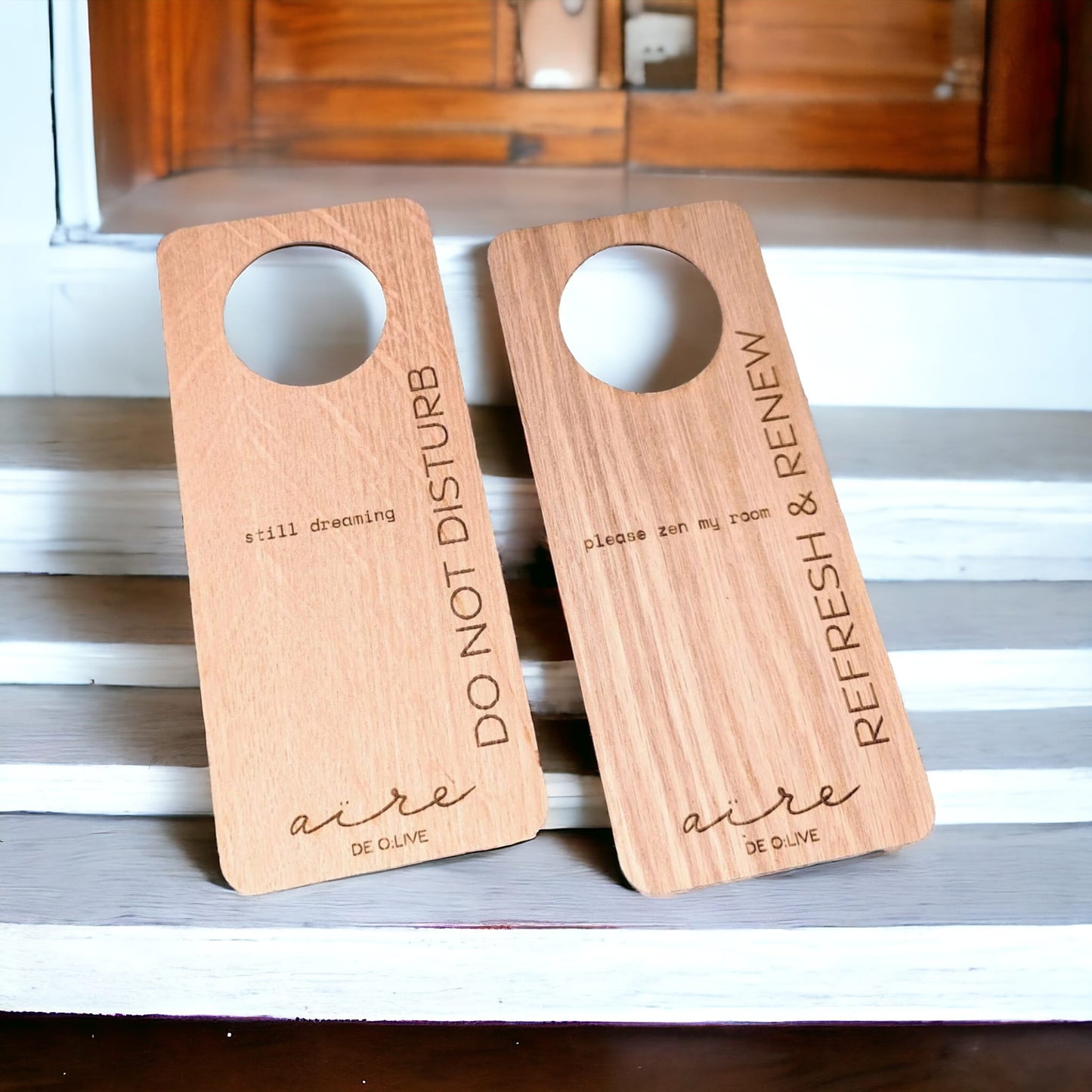 fuori porta non disturbare personalizzato in legno con incisione logo per hotel bnb attività