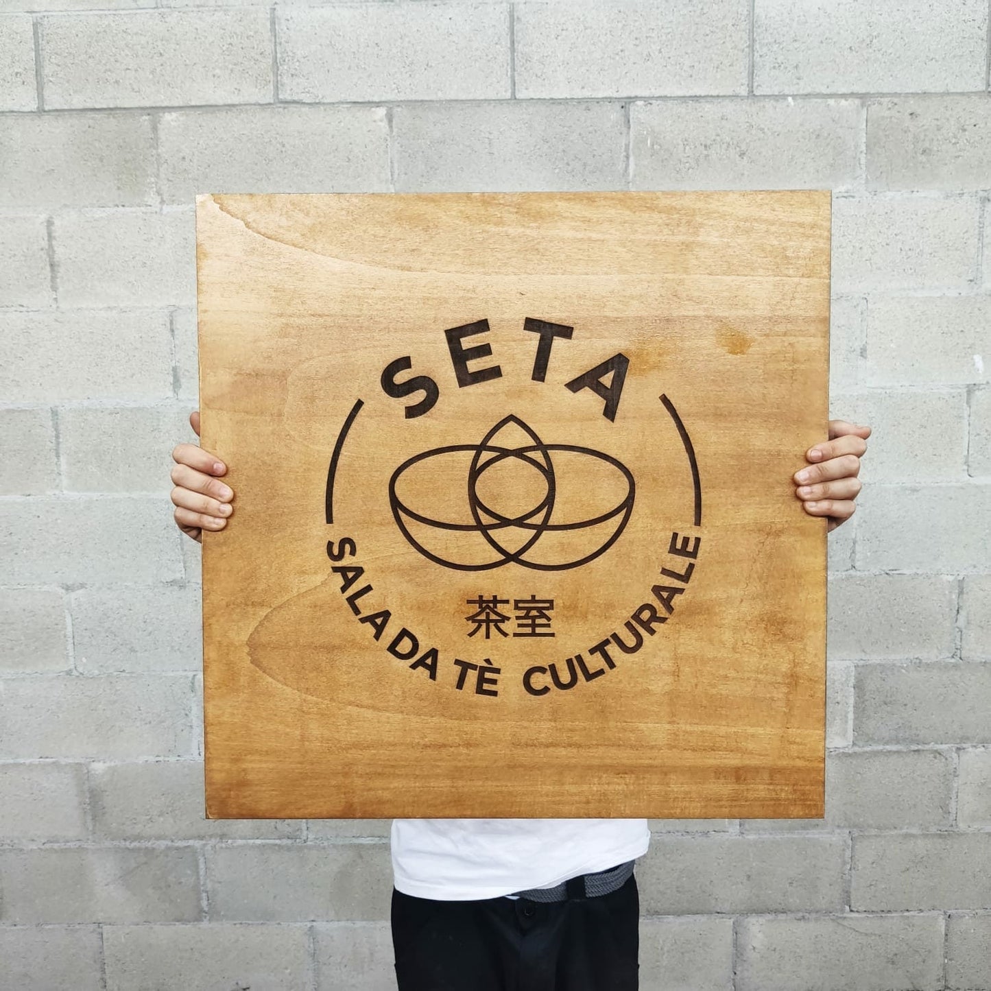 Insegna in legno personalizzato / Logo aziendale / Display market stall/ Display logo/ targa in legno incisa / Segno commerciale creativo /