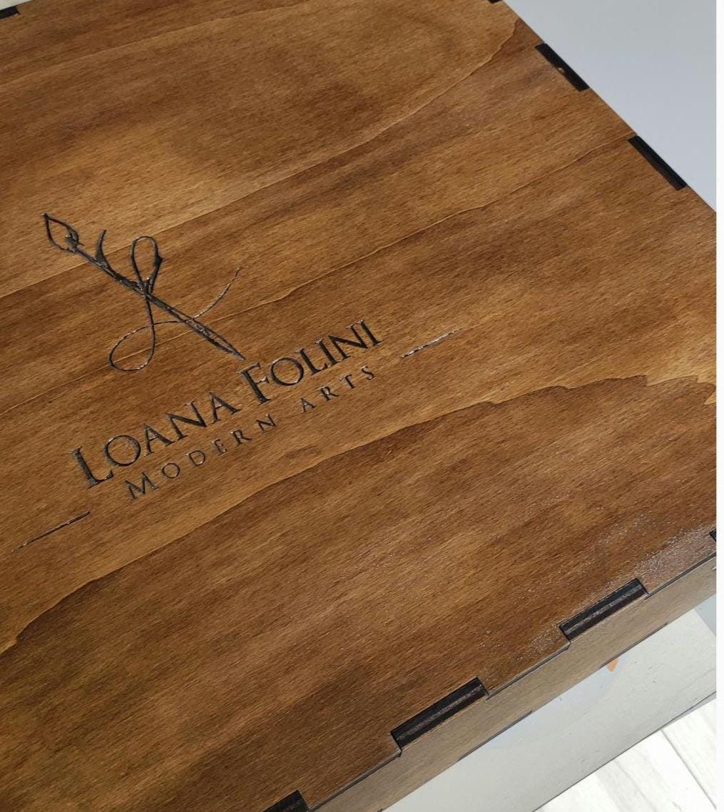 scatola in legno con denti personalizzata tramite incisione laser