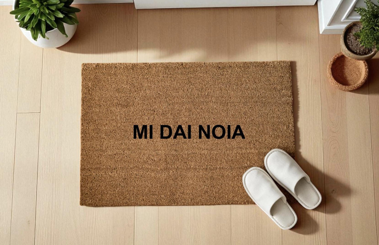 MI DAI NOIA zerbino Personalizzato in Fibra di Cocco – Incisione Laser – Welcome Mat Ingresso Casa
