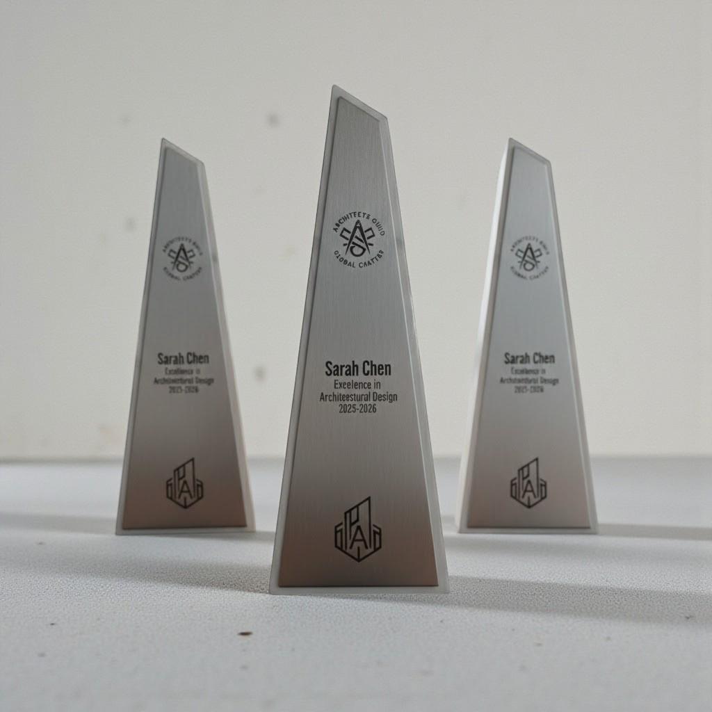 Premio personalizzato in stampa 3d effetto marmo e abs effetto bronzo: trofeo di riconoscimento aziendale inciso. effetto luxury