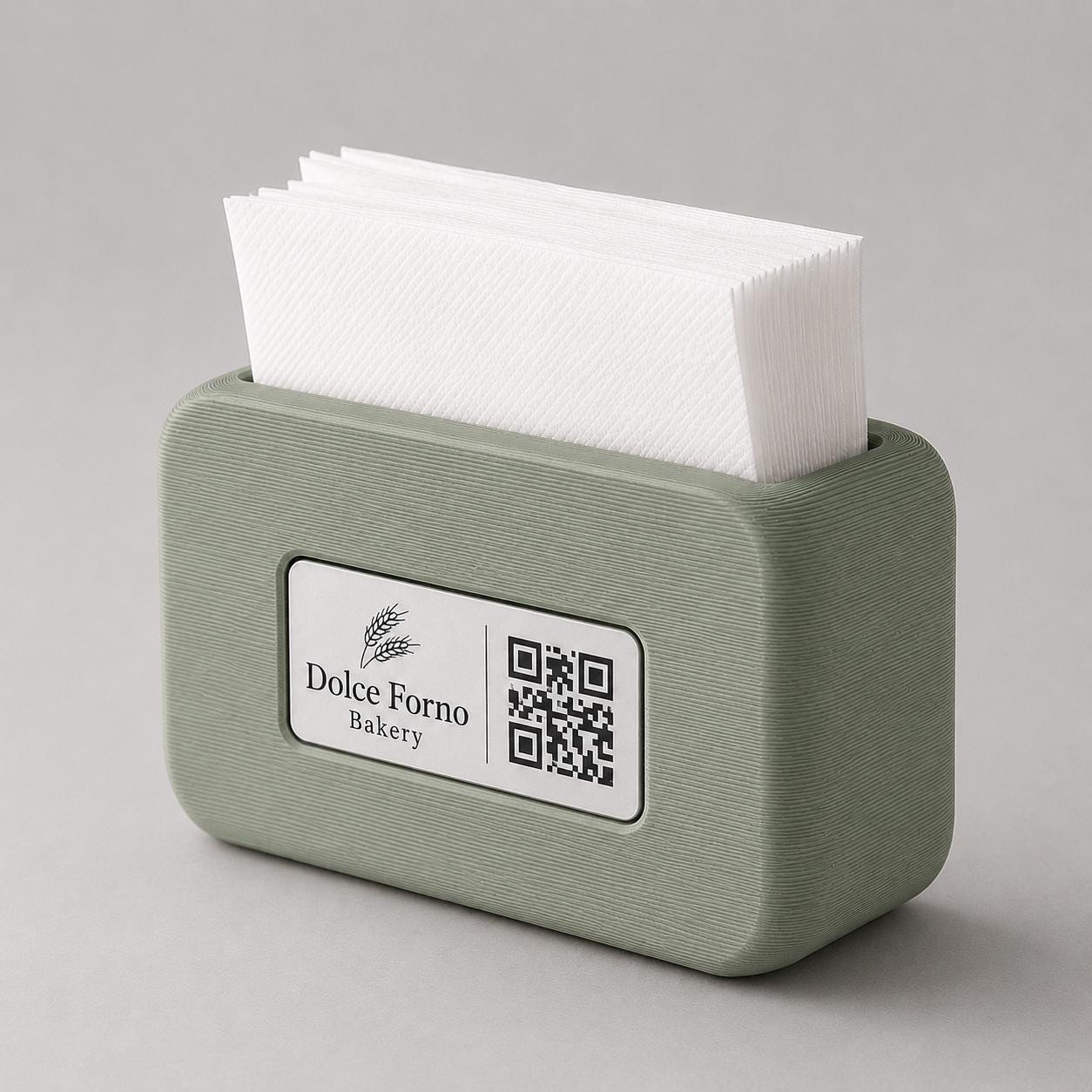 Portatovaglioli dual use QR Code linea POP Bistrò azzurro Personalizzato per Ristorante e Bar Segnatavolo Menu Digitale Display QR 3d