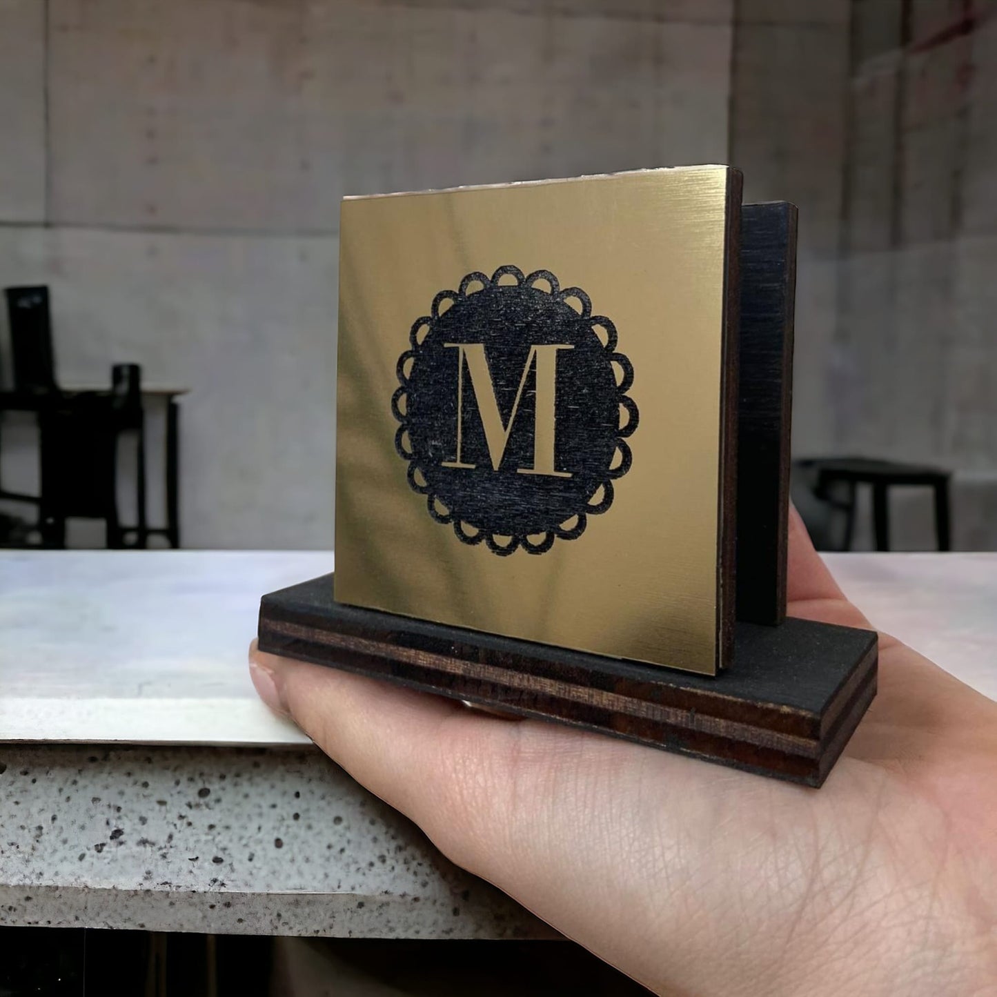 portatovaglioli bar in abs effetto ottone o acciaio 10-50-100 pz personalizzati con incisione laser logo ristorante economico