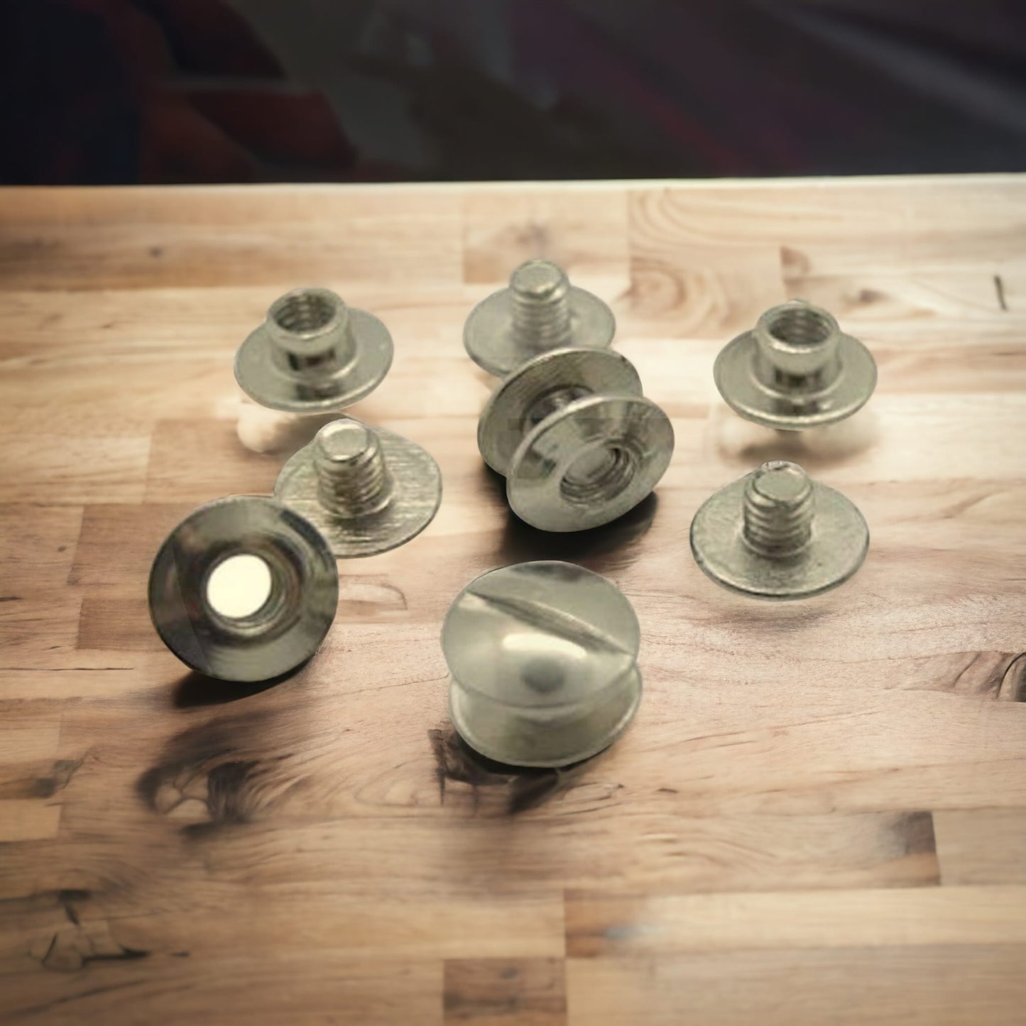 100 pezzi Viti sepolte nichelate, lunghezza utile 2mm, viti da legatoria complete di maschio e femmina, diametro testa 10mm, diametro del tubo 5mm, in metallo nichelato