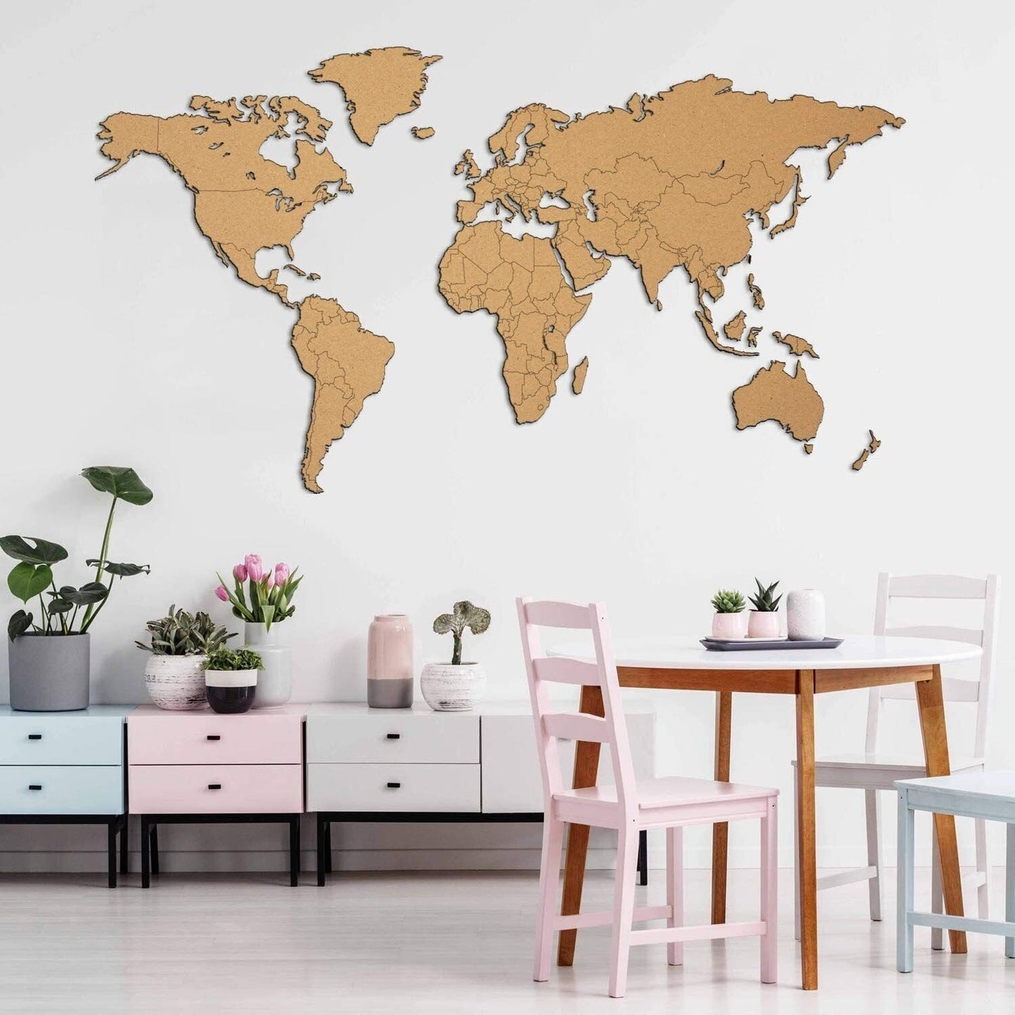 Planisfero da parete , tagliato a laser, mdf mappamondo decorazione casa