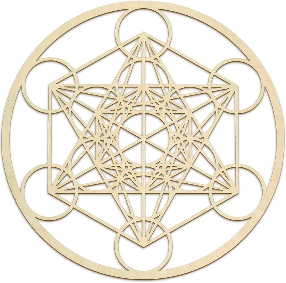 Cubo di Metatron, arte della parete in legno appeso a casa decorazione, arte della geometria sacra, scultura in legno,  Legno naturale
