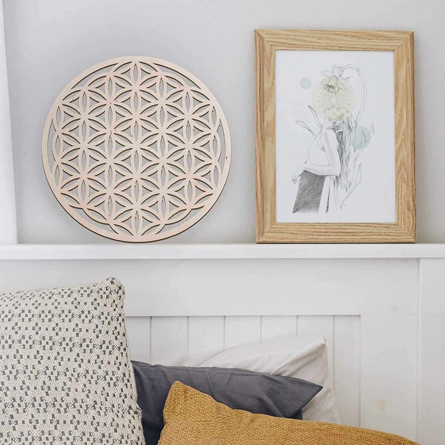 Fiore della vita, decorazione da parete in legno, fiore della vita, geometria sacra spiritualità e simbolo di meditazione, regalo esoterico