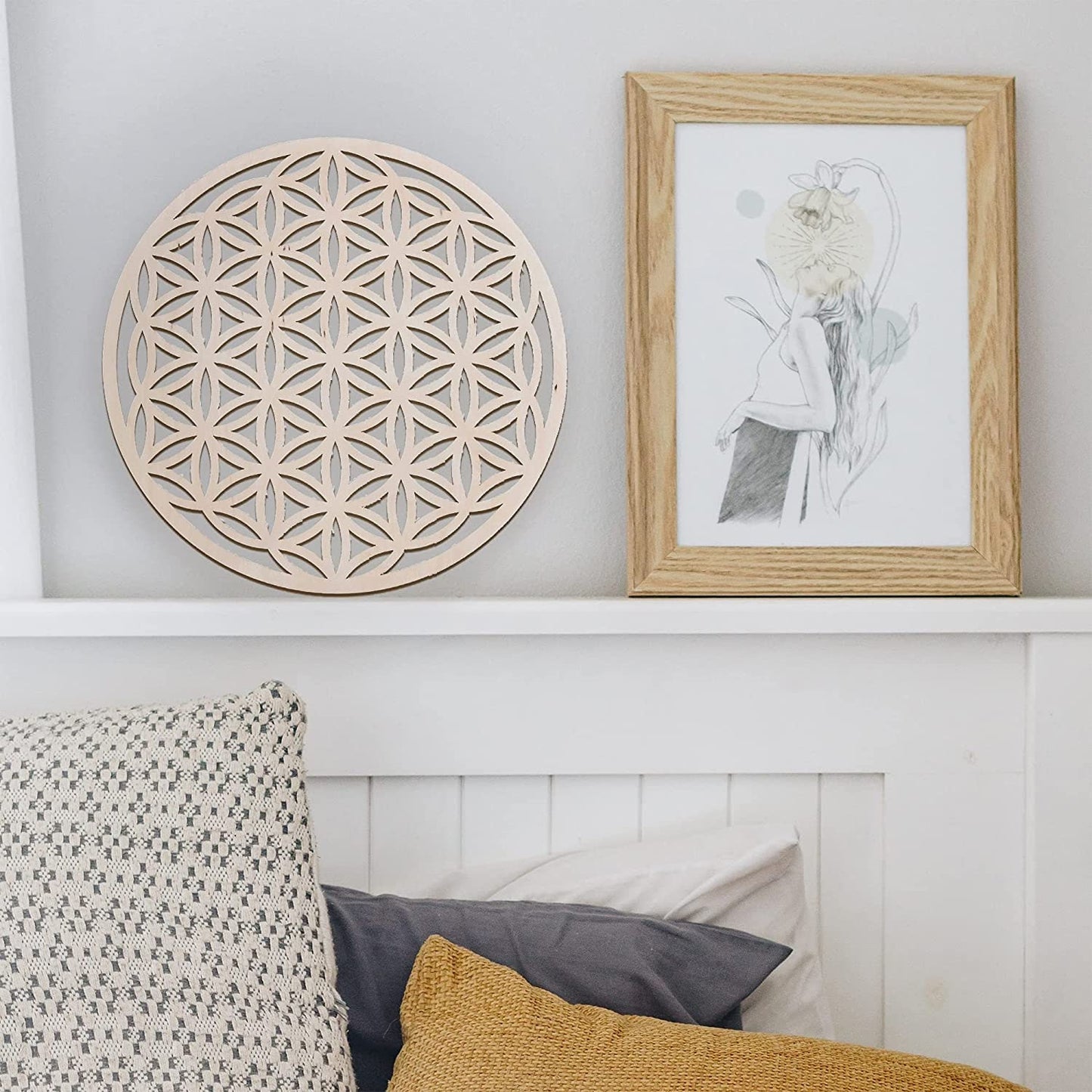 Fiore della vita, decorazione da parete in legno, fiore della vita, geometria sacra spiritualità e simbolo di meditazione, regalo esoterico