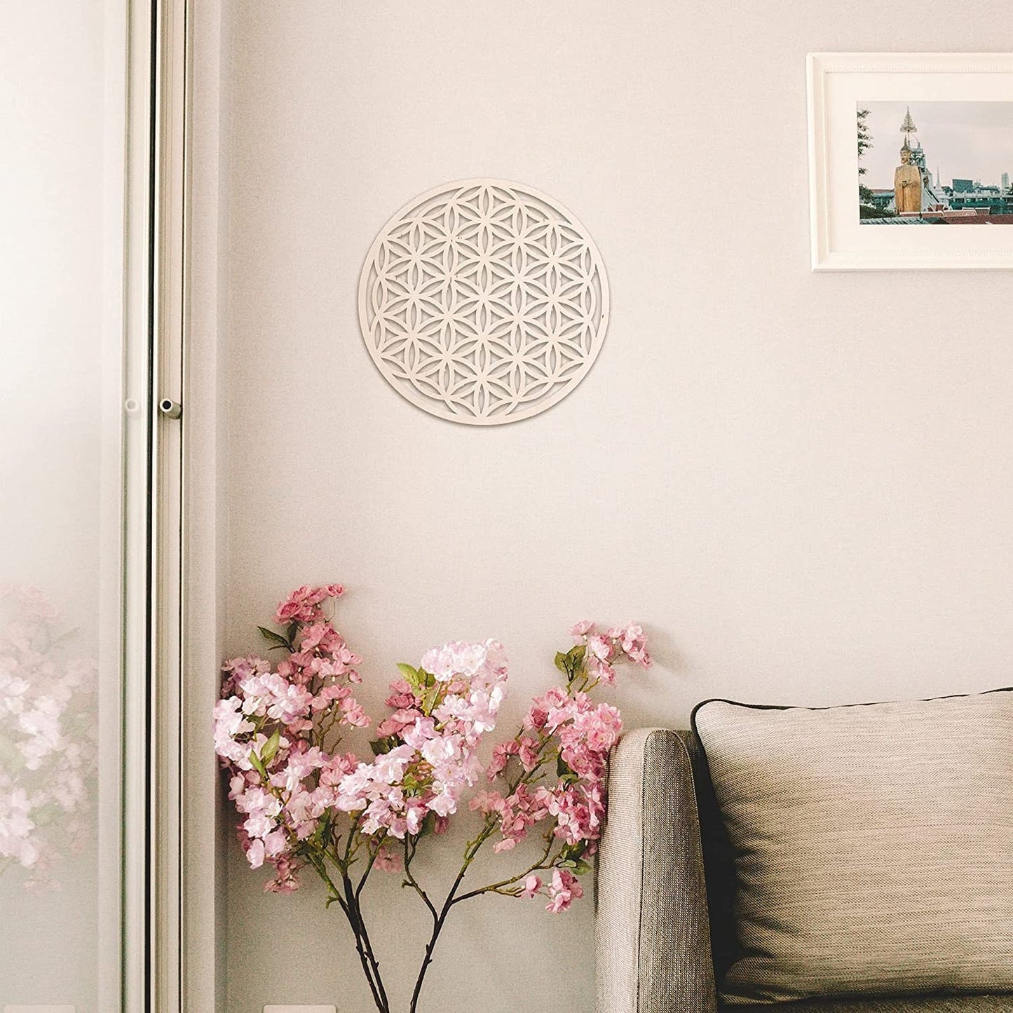 Fiore della vita, decorazione da parete in legno, fiore della vita, geometria sacra spiritualità e simbolo di meditazione, regalo esoterico