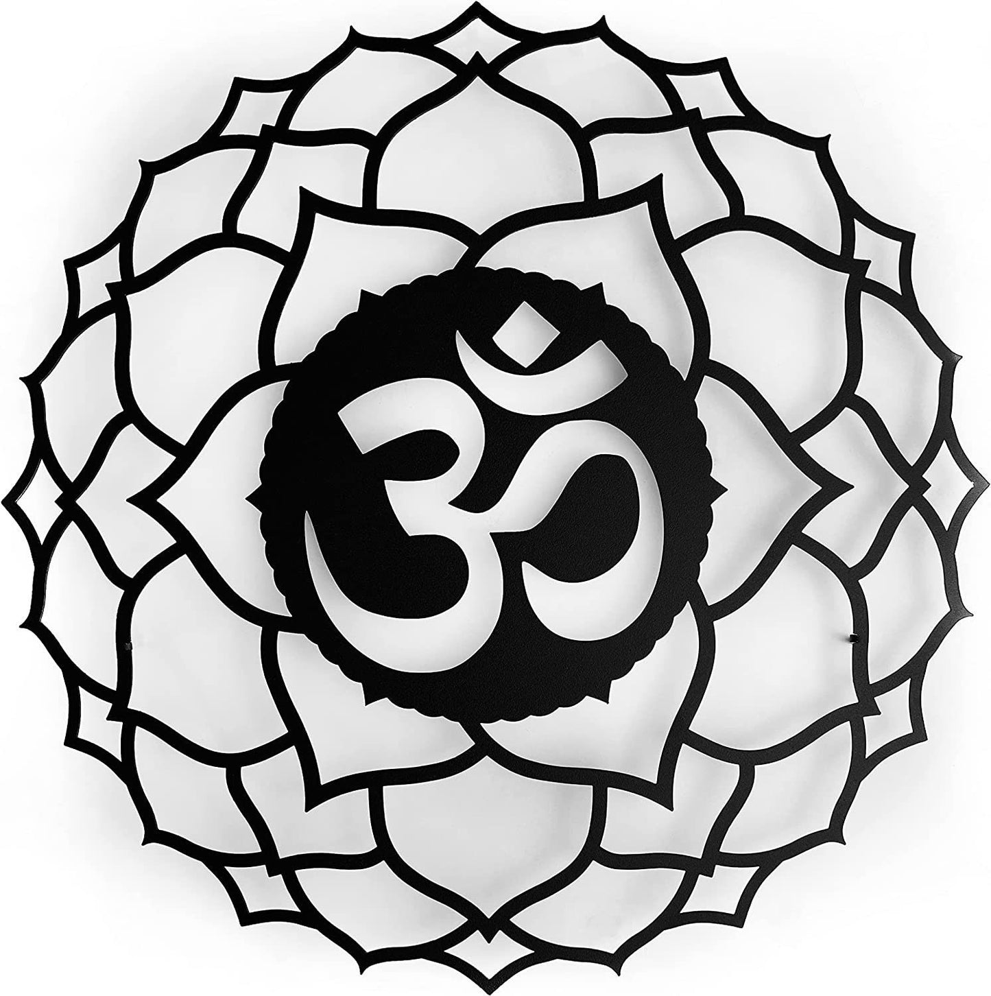 Decorazione in mdf nero. Scultura da parete, (43 x 31 cm., mantra) decorazione, scultura in legno, Legno naturale