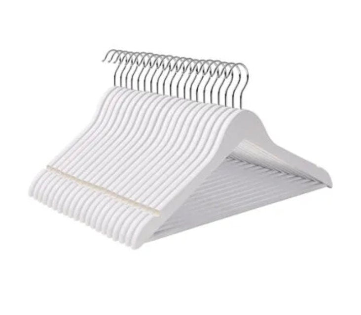 Grucce appendiabiti 10-30-100pz in legno naturale, bianco, nero personalizzati con incisione laser logo