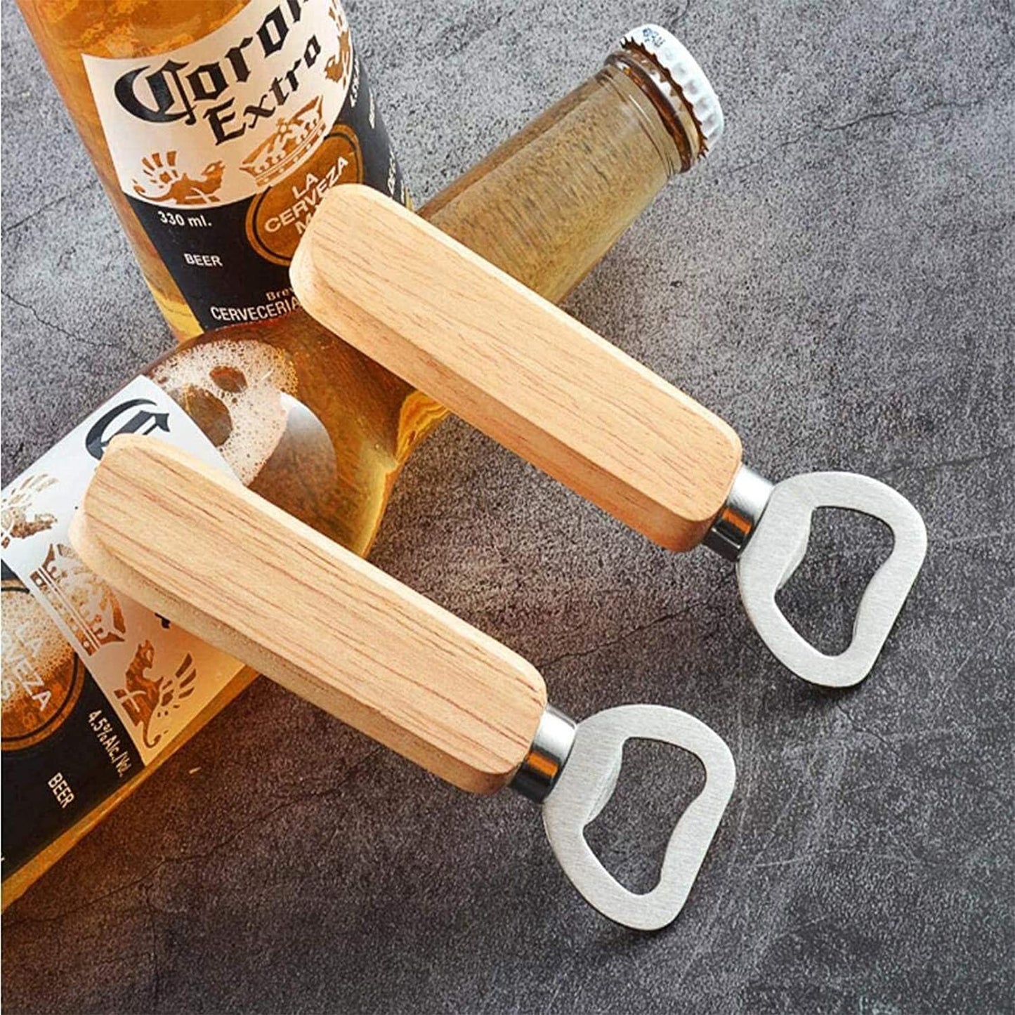 Apribottiglie Manico in Legno, Apribottiglie Birra Manico in Legno, Manico in Legno Apribottiglie, per Casa, Cucina, Bar, Regalo