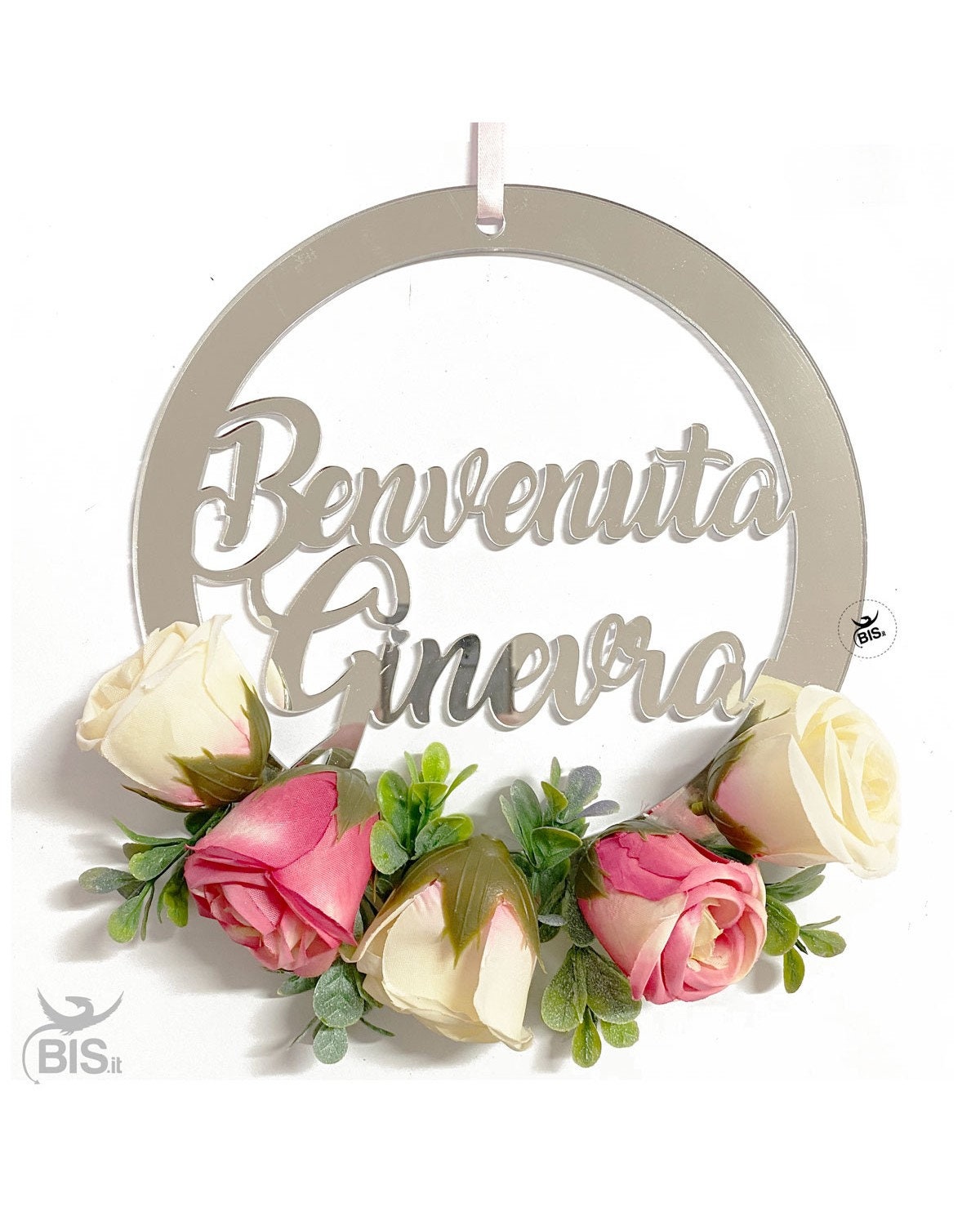 Fuori porta in plexiglass, nome cognome plexiglass bianco o nero specchiato rettangolare oro o argento / Matrimonio / Nozze / Comunione