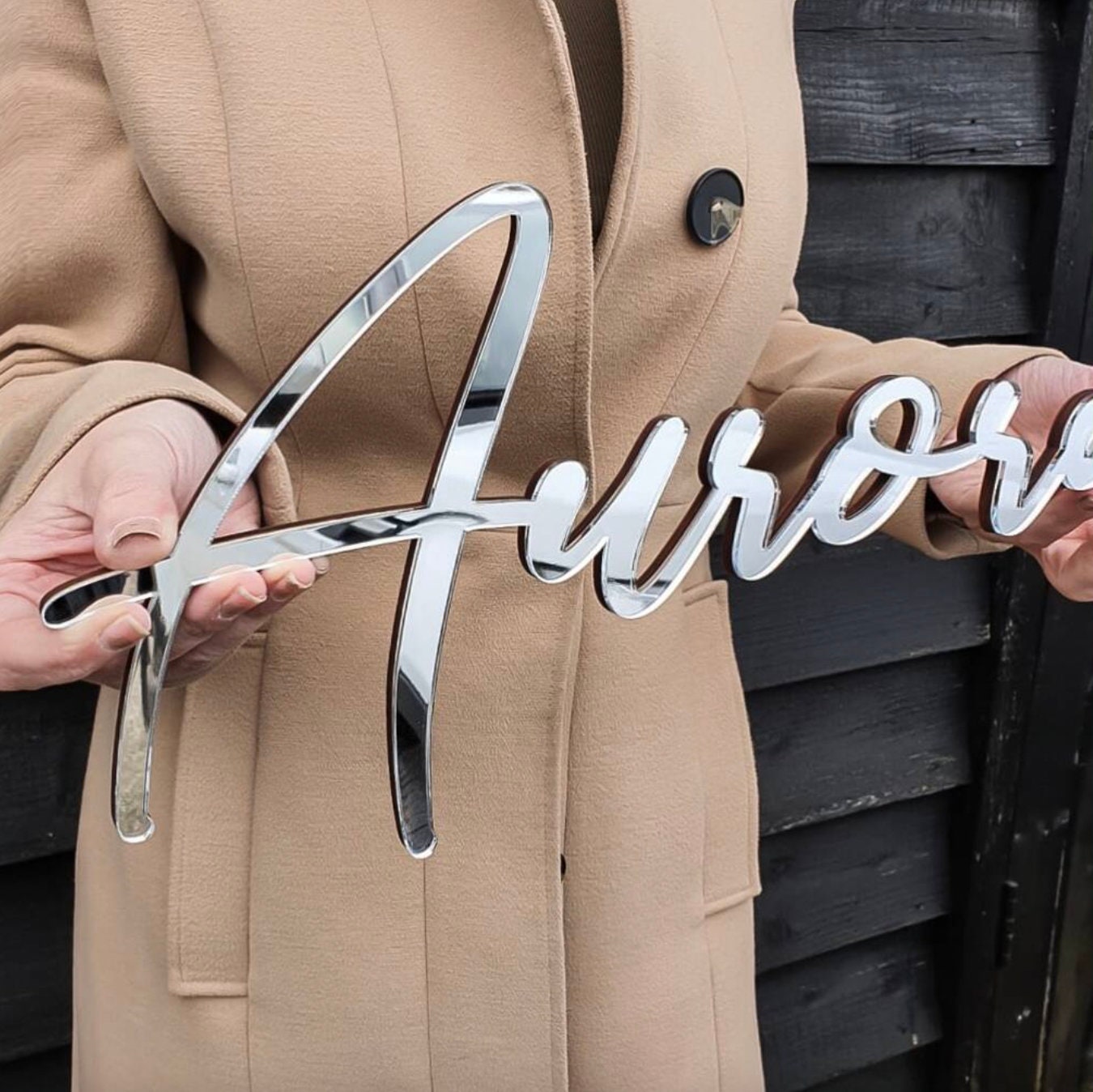 Scritta personalizzata in plexiglas acrilico  bambino bambina o nome  in plexiglass specchiato oro o argento / Matrimonio / Nozze /comunione