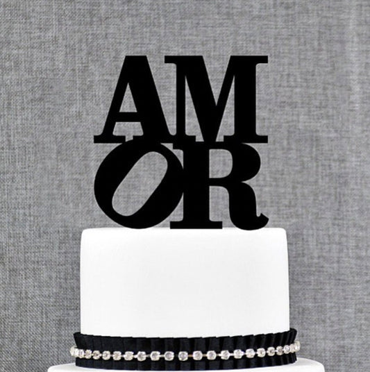cake topper personalizzato amor in plexiglas sagomato tagliato laser