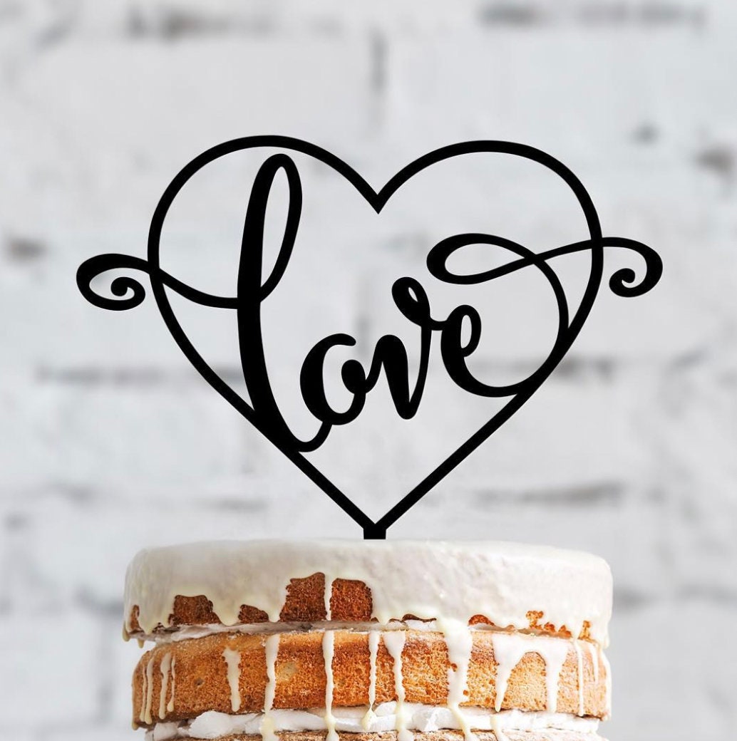 cake topper personalizzato love in plexiglas sagomato tagliato laser