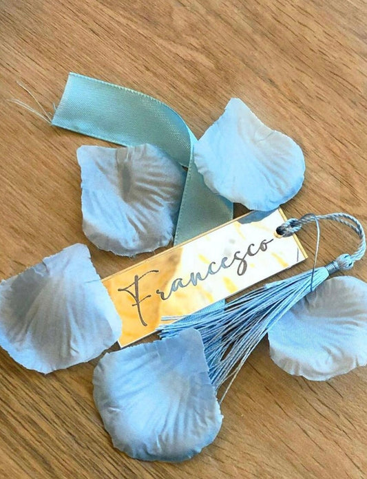 Tag / Segnaposto in plexiglass specchiato rettangolare oro o argento Battesimo / Matrimonio / Nozze / Comunione