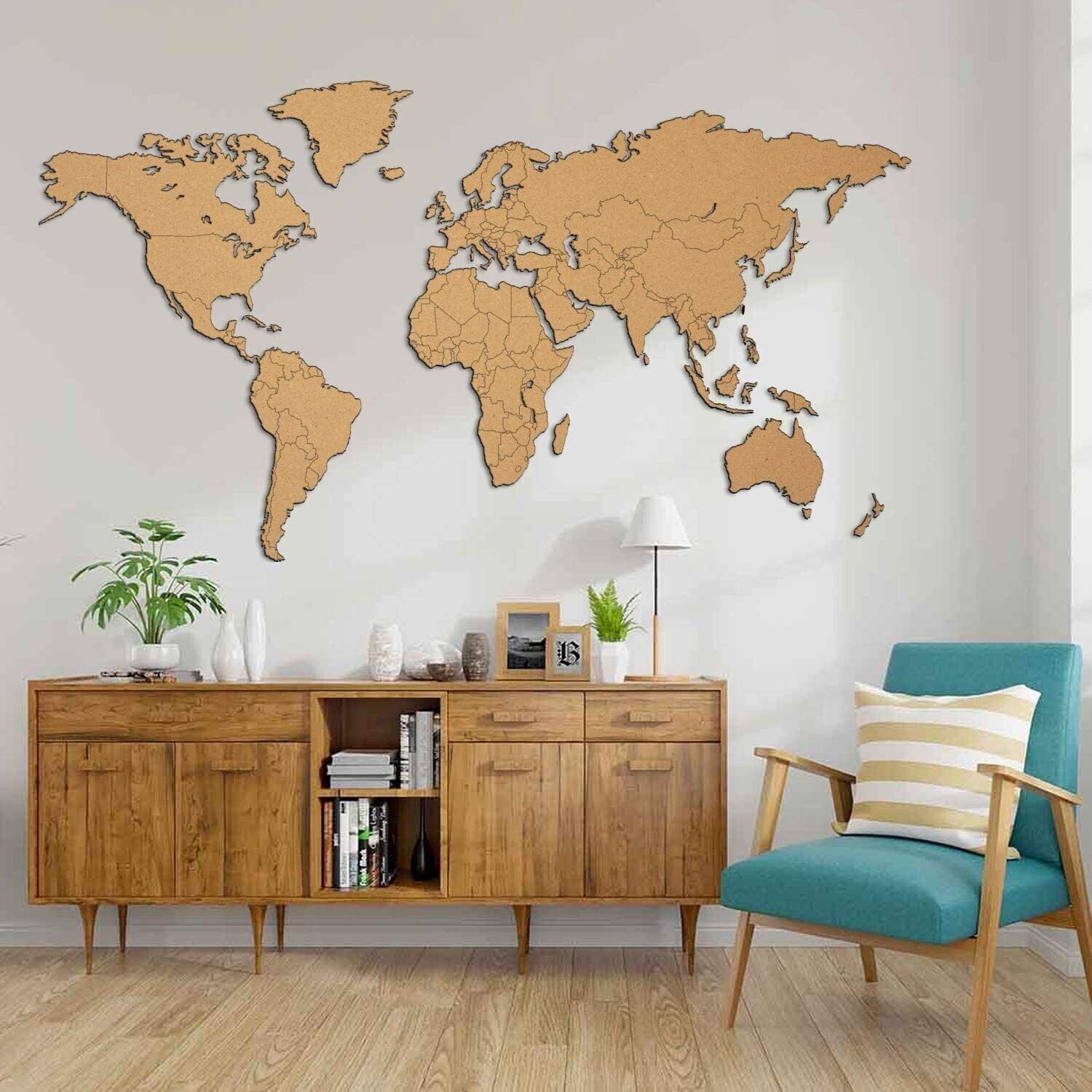Planisfero da parete , tagliato a laser, mdf mappamondo decorazione casa