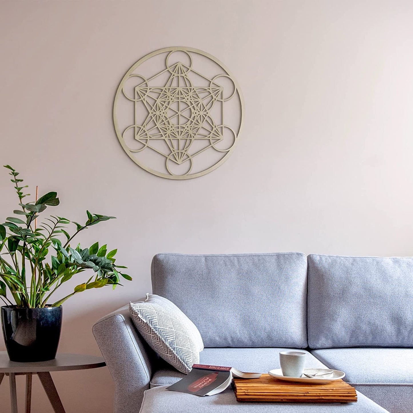 Cubo di Metatron, arte della parete in legno appeso a casa decorazione, arte della geometria sacra, scultura in legno,  Legno naturale