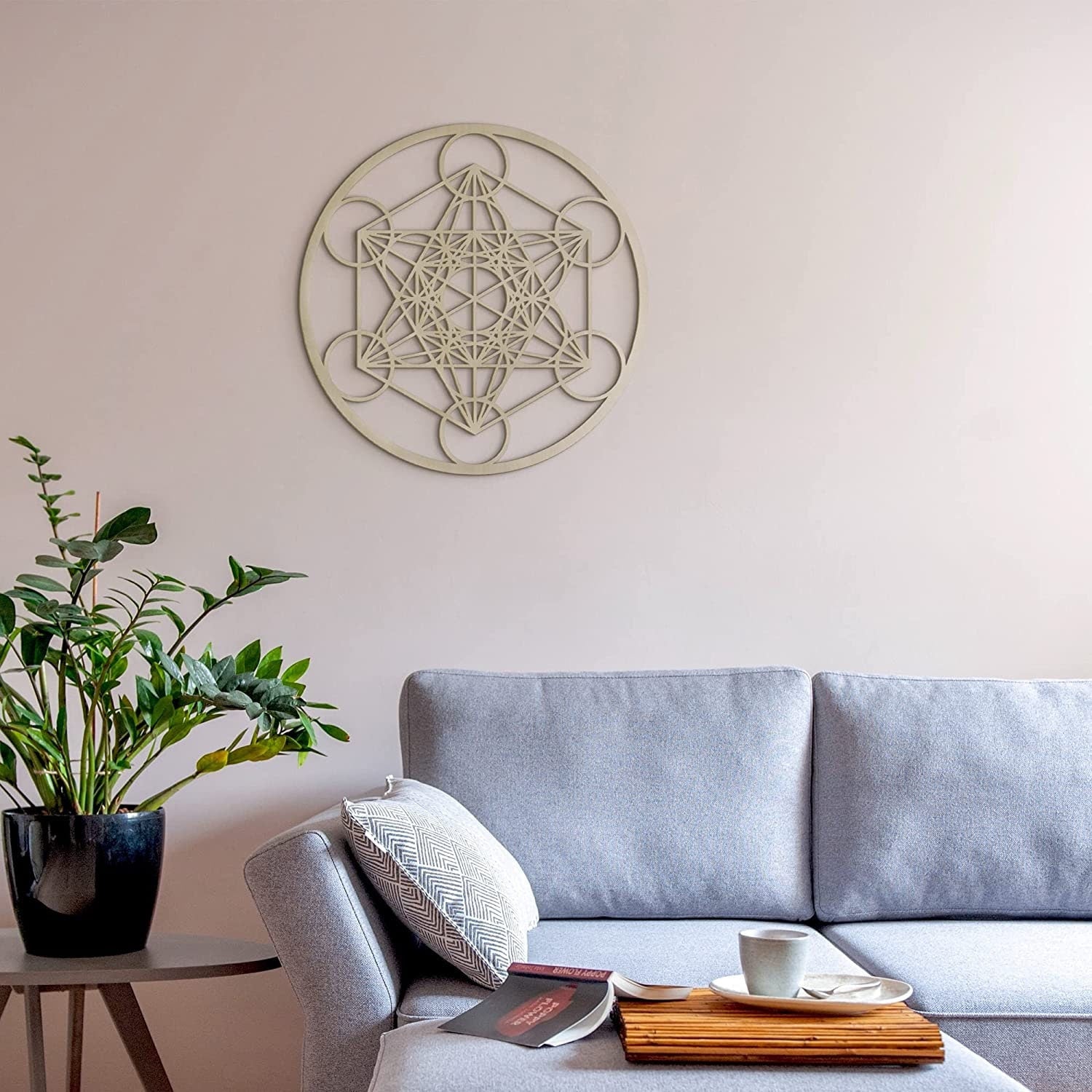 Cubo di Metatron, arte della parete in legno appeso a casa decorazione, arte della geometria sacra, scultura in legno,  Legno naturale