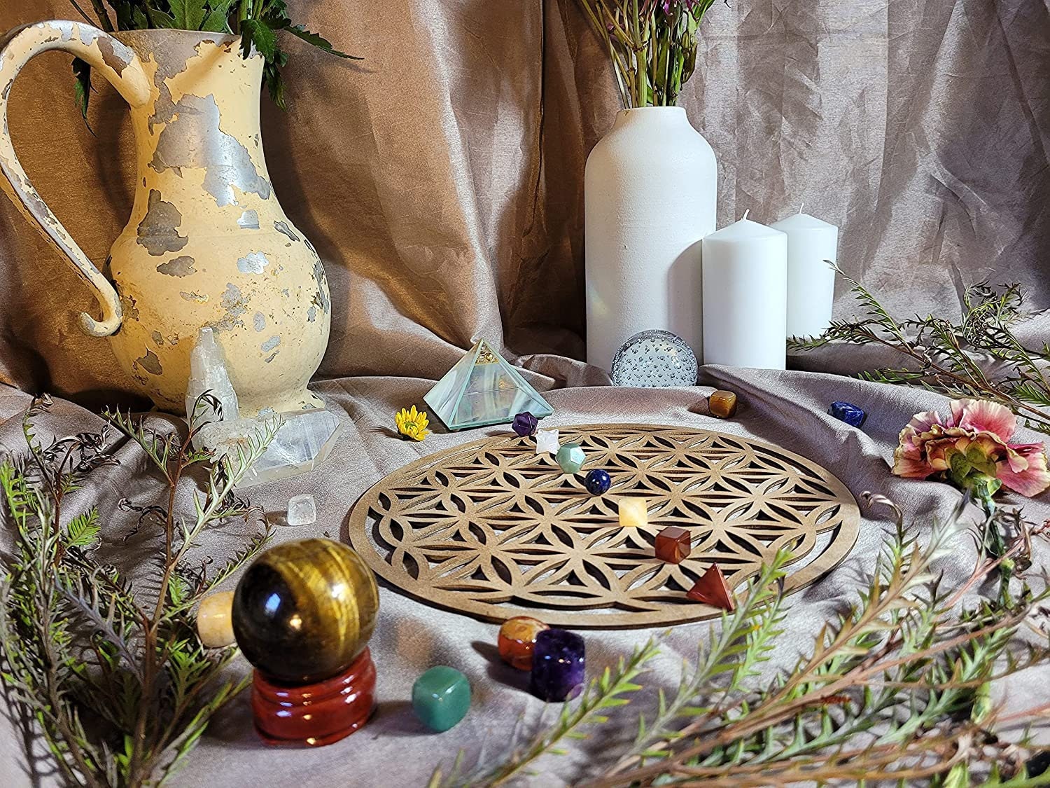 Fiore della vita, decorazione da parete in legno, fiore della vita, geometria sacra spiritualità e simbolo di meditazione, regalo esoterico