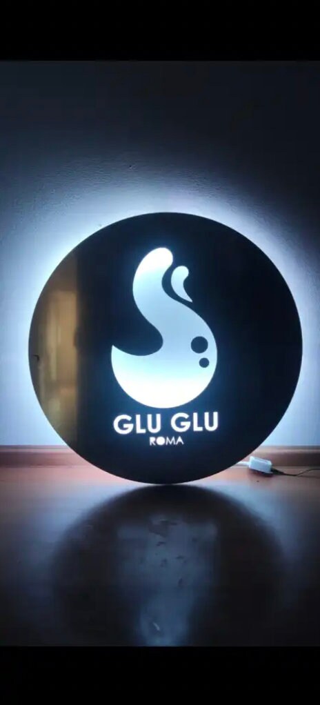 insegna a led retroilluminata in abs acciaio con logo insegna neon rgb personalizzata oer negozio locale moderno in acciaio luminosa