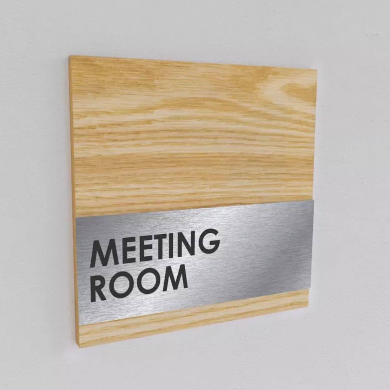 Targa in legno personalizzata con top in acciaio inciso laser / Logo aziendale / Display logo / Segno commerciale creativo