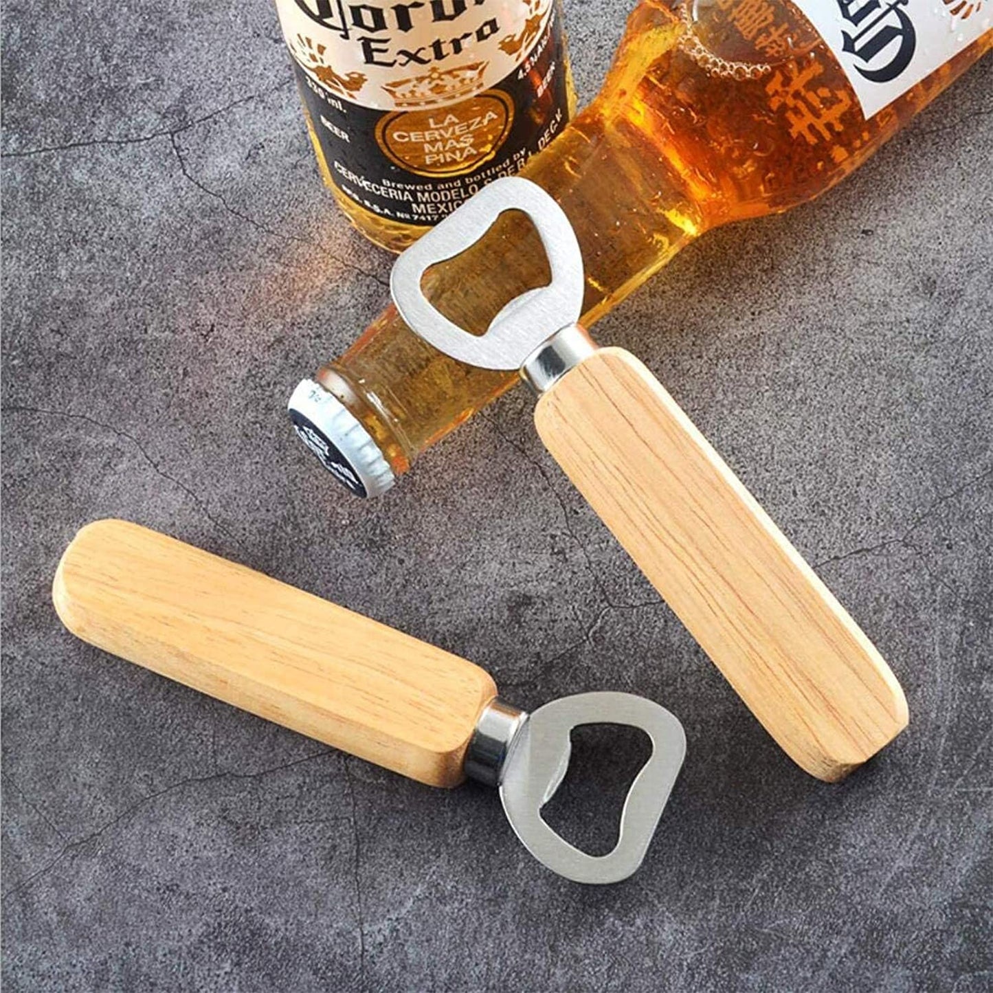 Apribottiglie Manico in Legno, Apribottiglie Birra Manico in Legno, Manico in Legno Apribottiglie, per Casa, Cucina, Bar, Regalo