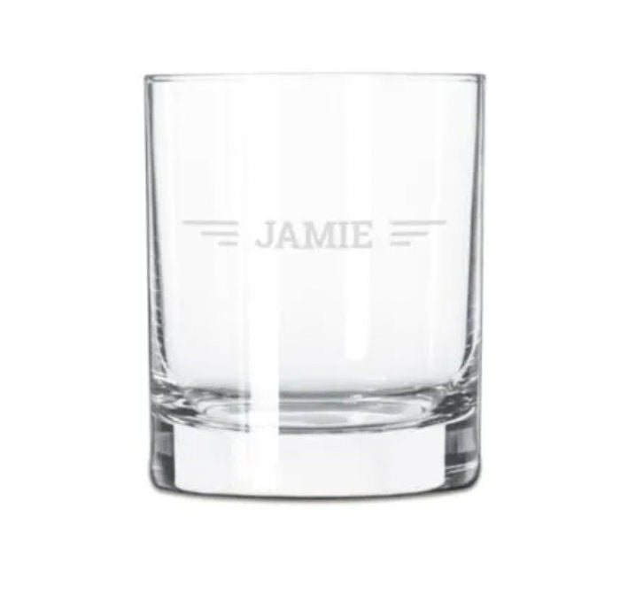 Bicchiere da Whiskey Personalizzato Idea Regalo Pensionamento con le Iniziali, nome scritta regalo amicizia papà