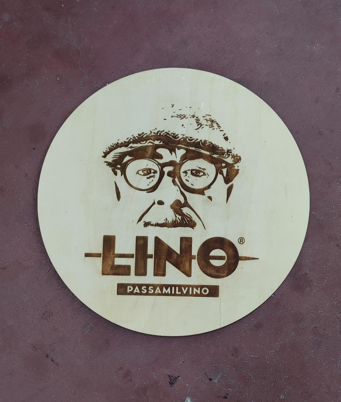 Logo in legno insegna tonda cerchio personalizzato / Logo aziendale / Display market stall/ Display logo/ targa in legno incisa