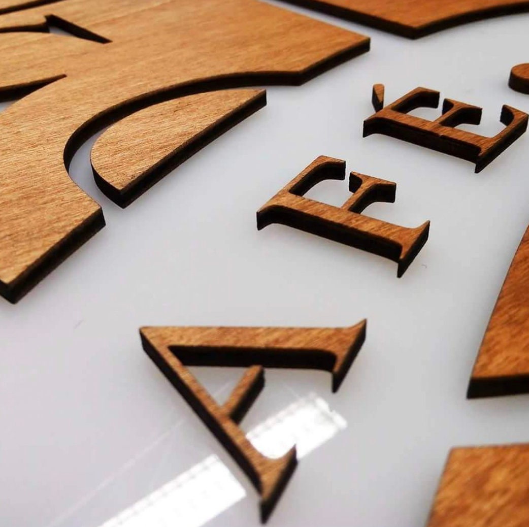 Logo in legno retroilluminato per esterni interni personalizzato luminoso rgb / Logo aziendale/ Display logo/ insegna in legno luminosa