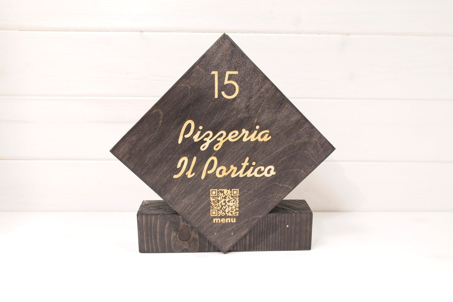 portatovaglioli qr code Portamenu 10-50-100 pz in legno naturale, mogano, ebano personalizzati con incisione laser logo ristorante economico