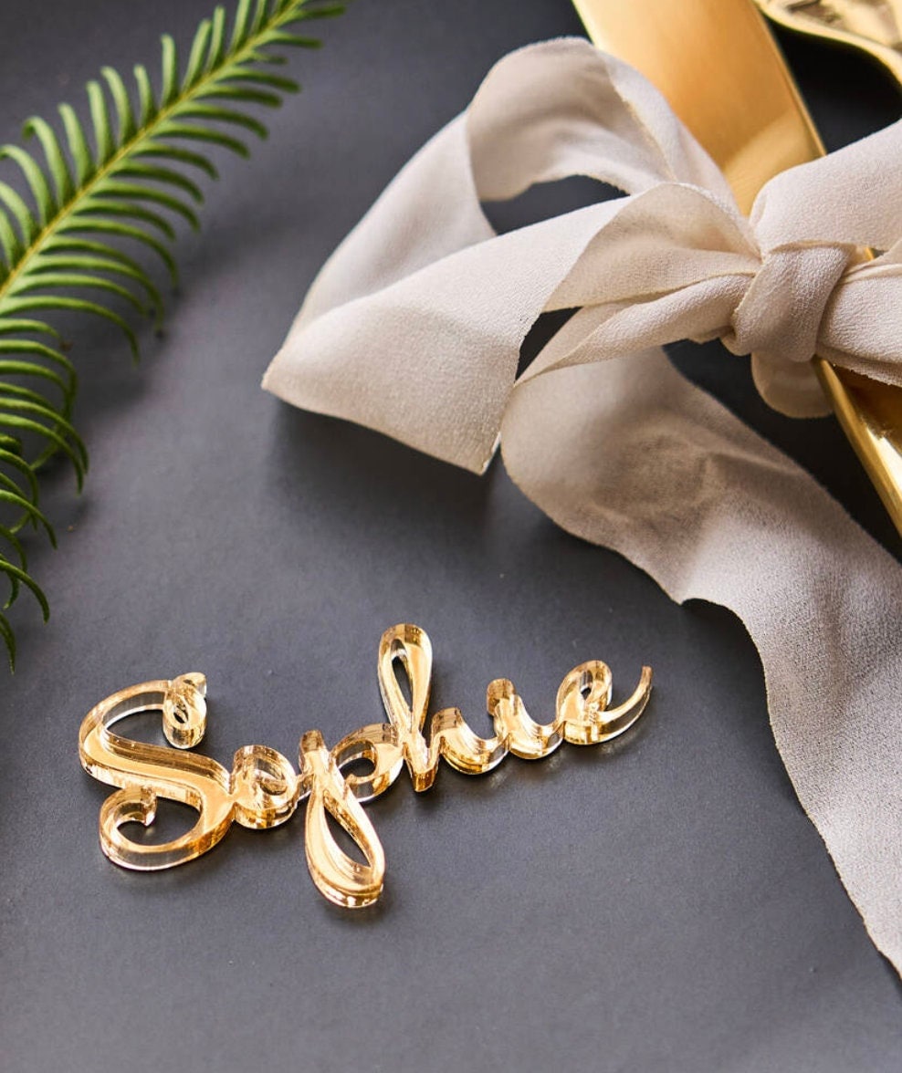 Scritta Decorativa In Plexiglass Oro Specchiato - Nome Personalizzato, Per Arredo Casa - Foto 2