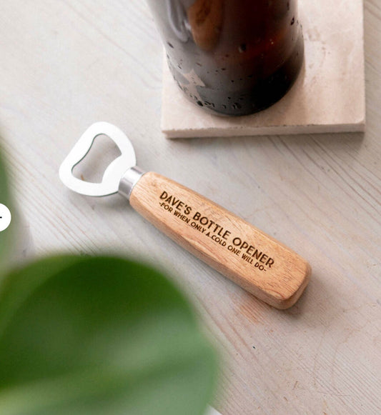 Apribottiglie Manico in Legno, Apribottiglie Birra Manico in Legno, Manico in Legno Apribottiglie, per Casa, Cucina, Bar, Regalo