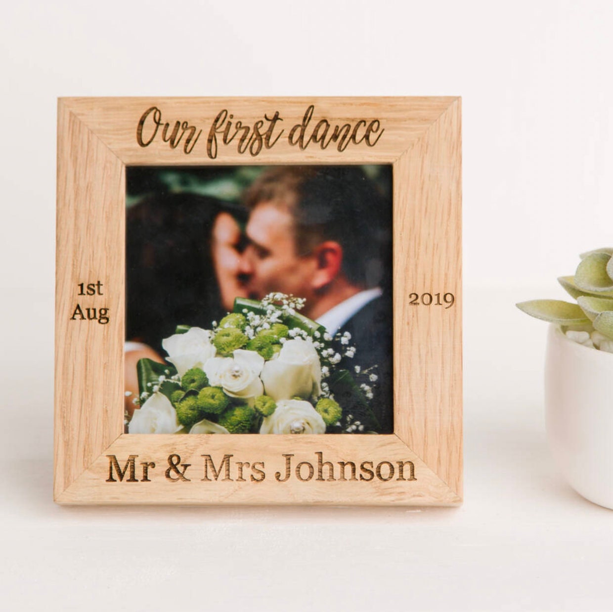 Portafoto personalizzato in legno con incisione laser perfetto regalo per amica nozze matrimonio san valentino