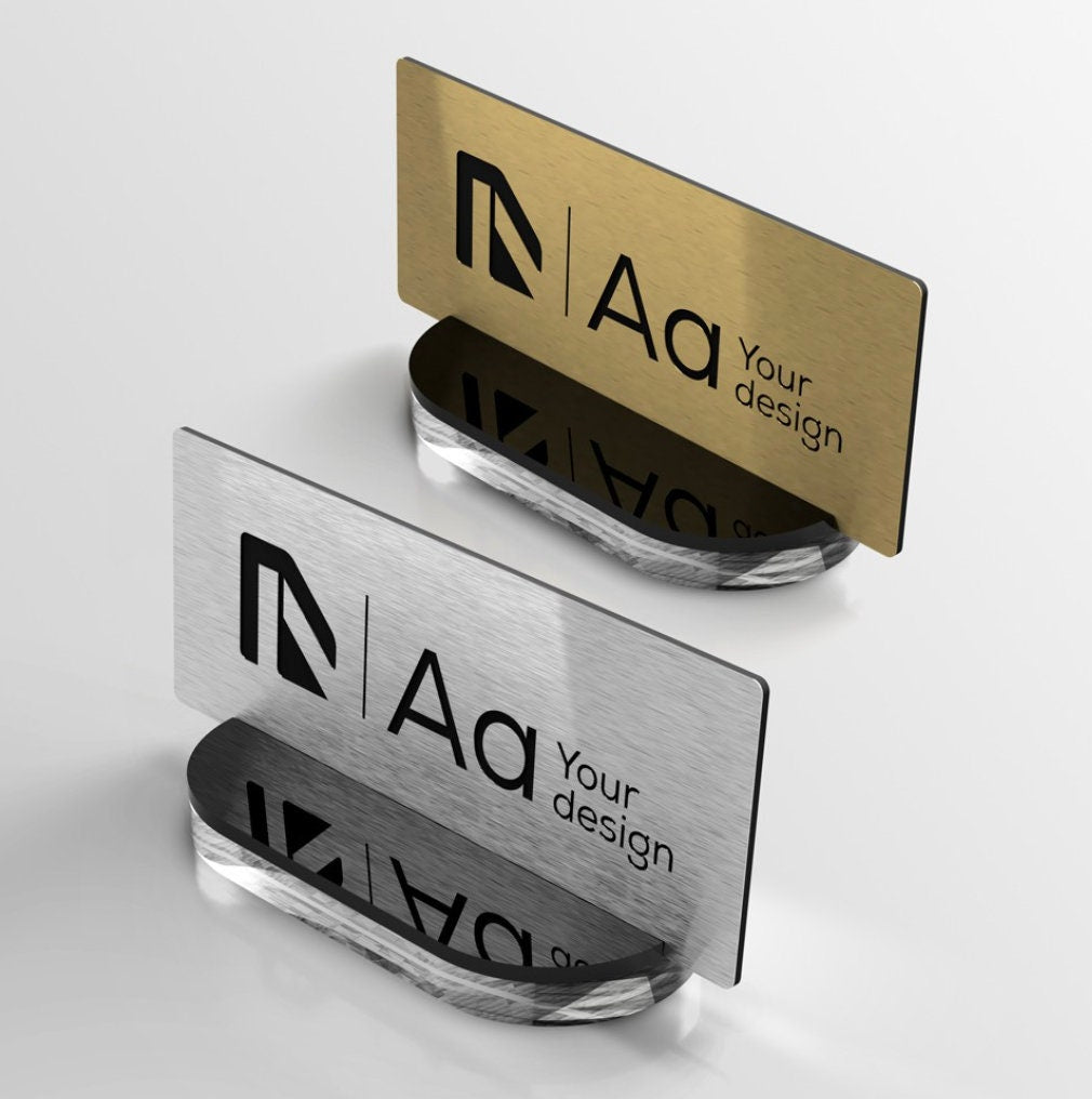 Targa in da tavolo personalizzata con incisione laser con il tuo logo o la tua grafica per aziende, ristoranti, hotel per interni ed esterni