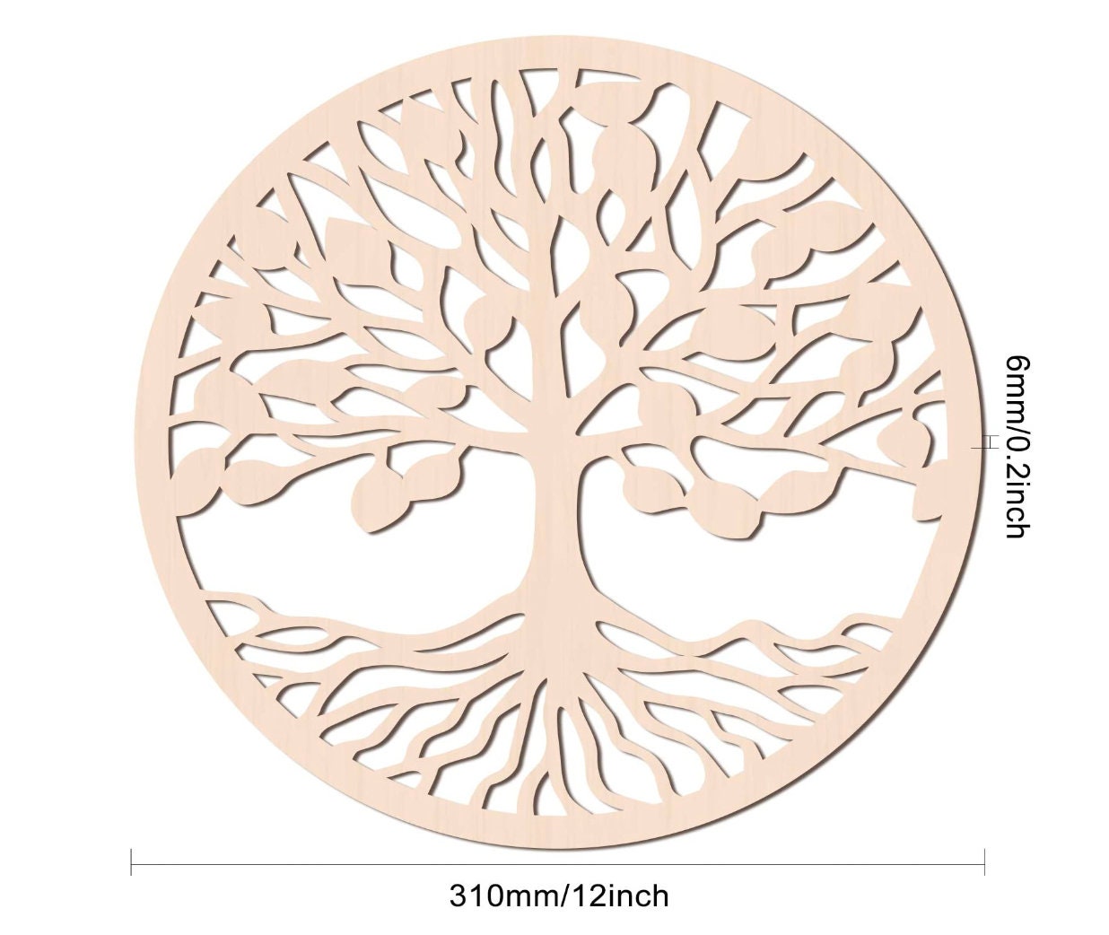 Albero della Vita Parete in Legno Arte Geometria Sacra Decorazioni per La Casa, Scultura da Parete in Legno Tagliata al Laser 31X31