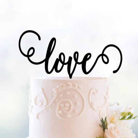 cake topper personalizzato love in plexiglas sagomato tagliato laser