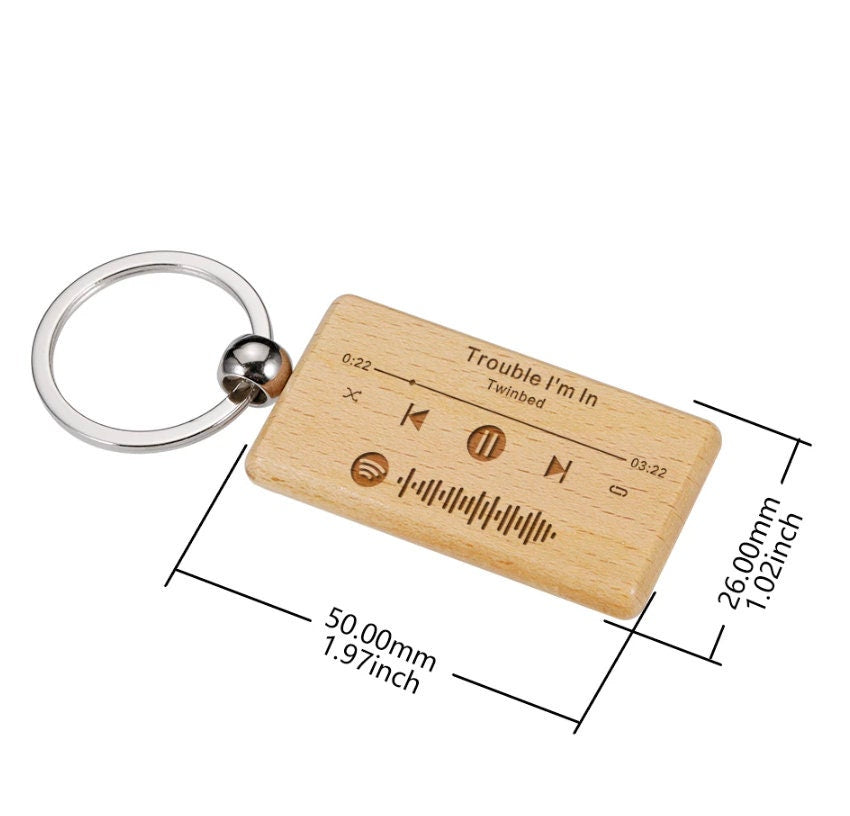 portachiavi in legno spotify personalizzato rotondo con logo aziendale, portachiavi personalizzato in legno personalizzato, portachiavi