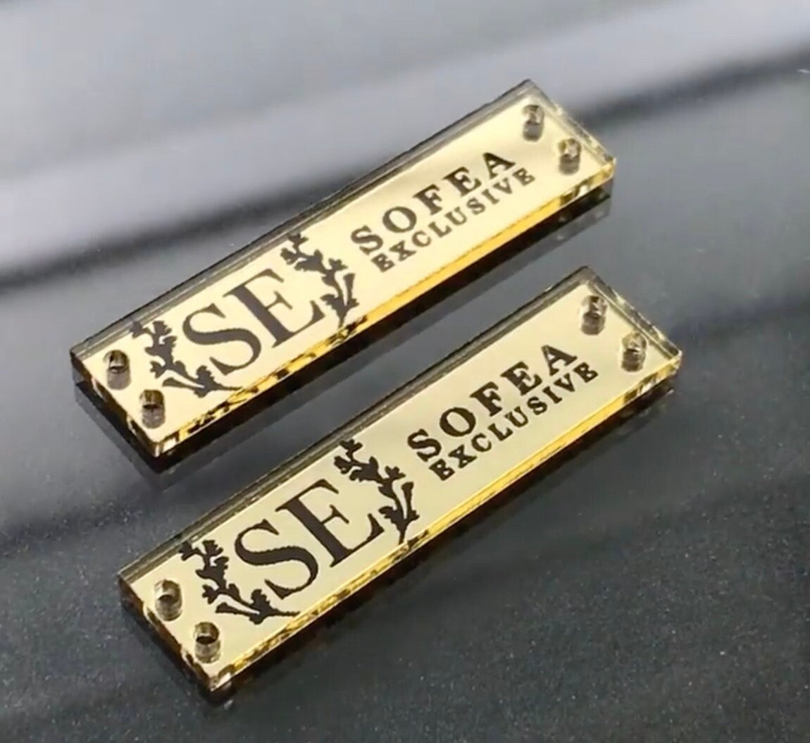 targhette in plexiglass personalizzate specchiato rettangolare oro o argento Battesimo / Matrimonio / Nozze / Comunione / attività