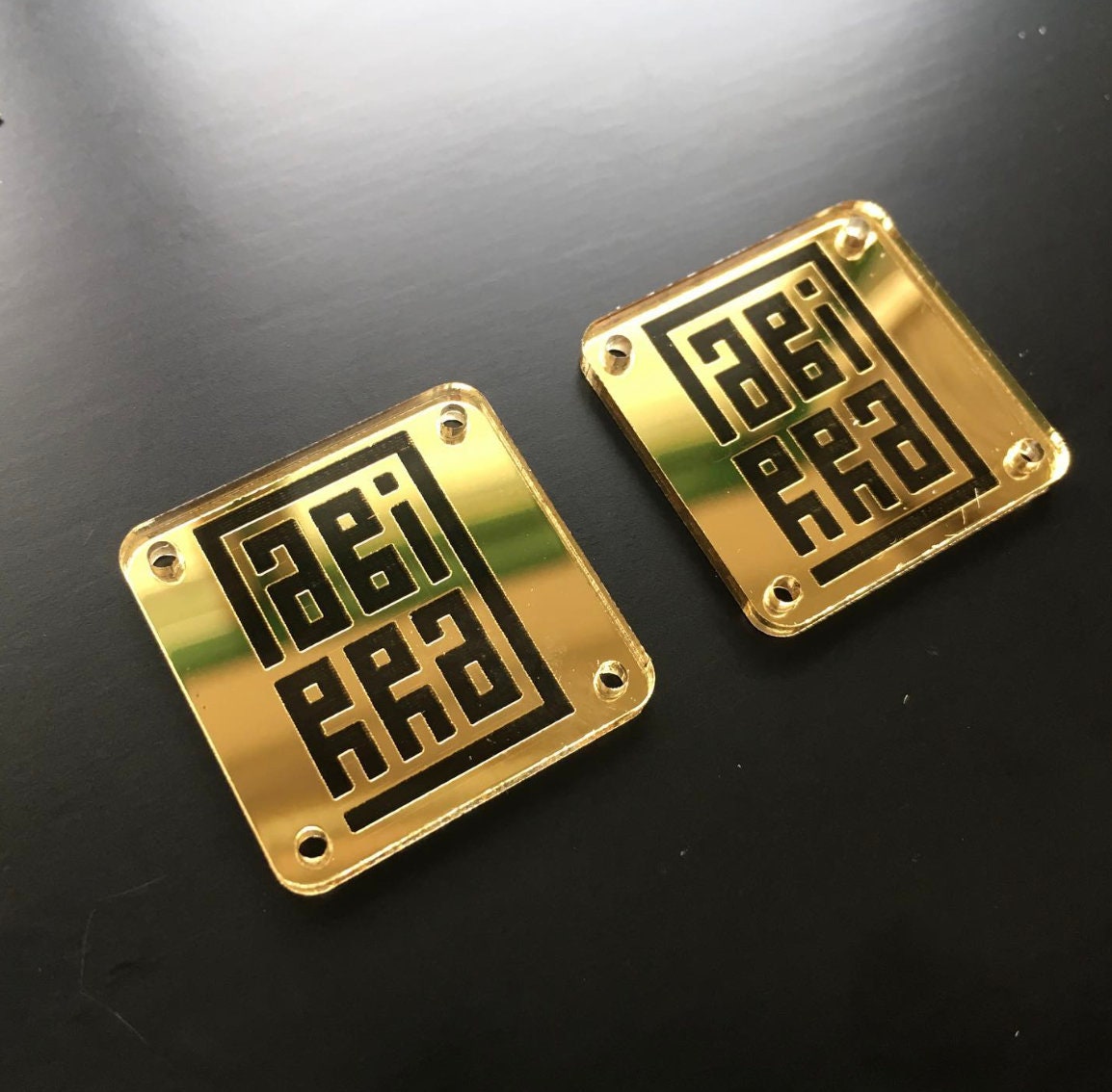 targhette in plexiglass personalizzate specchiato rettangolare oro o argento Battesimo / Matrimonio / Nozze / Comunione / attività